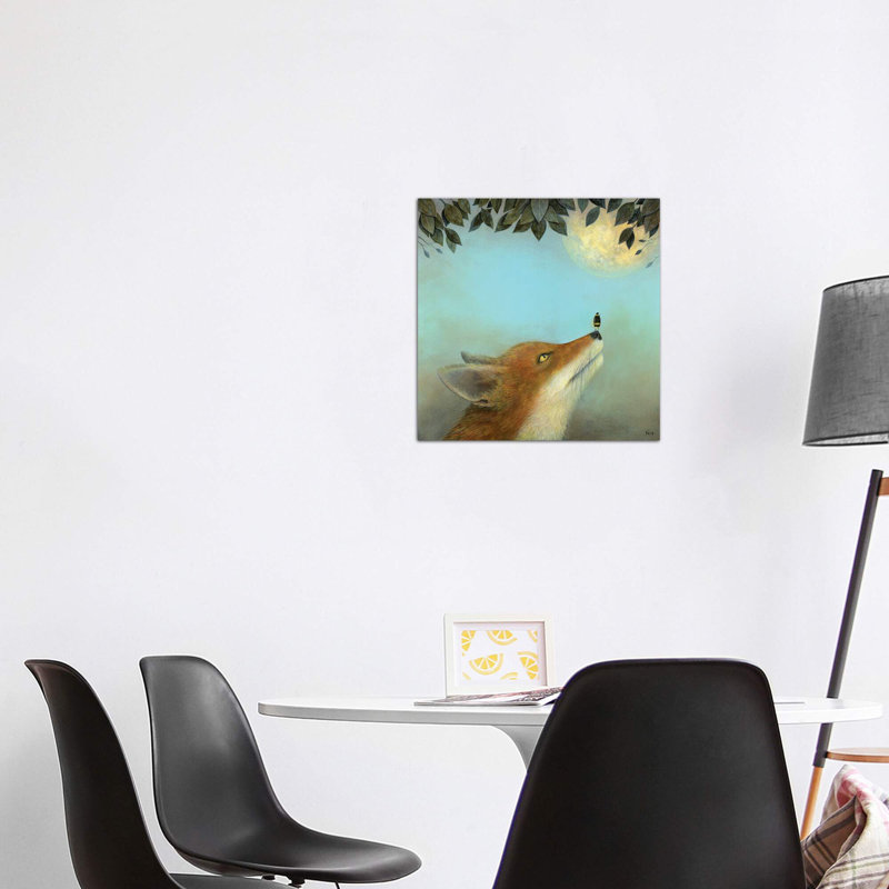 «Touching the Moon» par Neil Thompson - impression d'art graphique, H 18 po x l 18 po x 1,5 po, Toile tendue