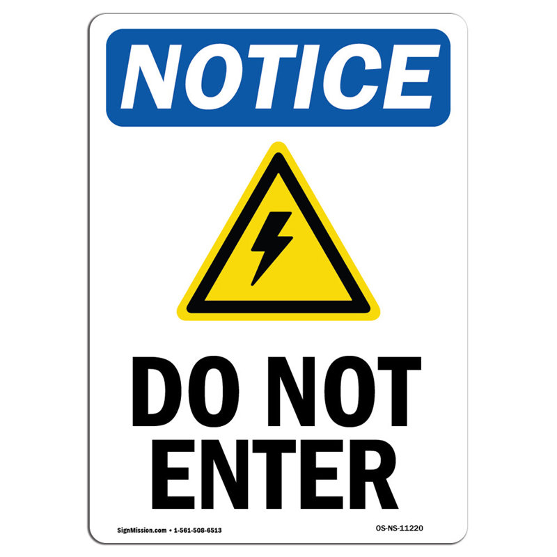 Do Not Enter Sign with Symbol, 24" H x 18" W x 0.1" D