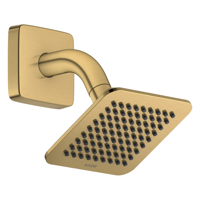AXOR Citterio C Showerhead 120/120 1-Jet with Showerarm, 2.5 GPM in Chrome, Brushed Gold