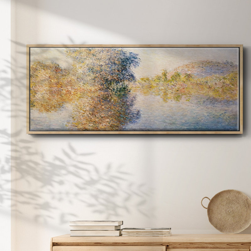 Le matin sur la seine, 1893 - Toile encadrée 519MONETWC, H 20 po x l 50 po x P 1,5 po, Naturel