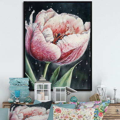 " Blooming Tulip Flowers Watercolor I "