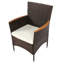 Ensemble de salle à manger d'extérieur 7 pièces, ensemble de table et chaises de jardin en osier de rotin PE, plateau de table en bois d'acacia, chaises avec accoudoirs empilables avec coussins (ensemble de salle à manger)-741817056-741816863