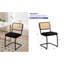 Ensemble de 4 chaises d'appoint en velours avec base en porte-à-faux chromée, noir classique