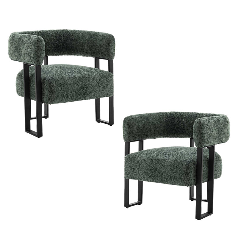 Fauteuil d'appoint à oreilles Macao, Vert foncé