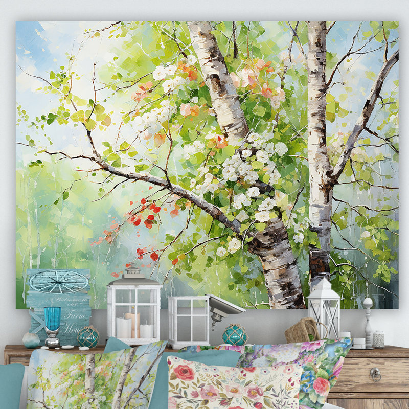 «Green Tree American Basswood Spring Blooms I», art mural arbre, Toile tendue, H 30 po x l 40 po x P 1,5 po