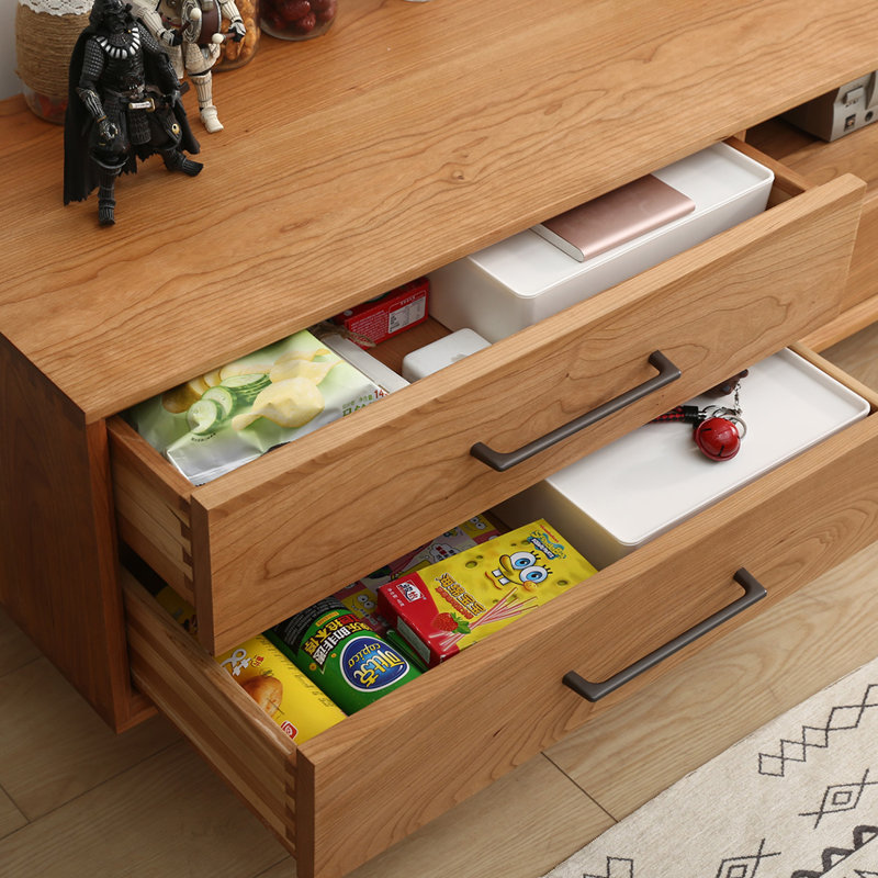 Meuble télé en bois de cerisier, 70.86"