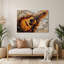 «Music», guitare acoustique, art mural en métal beige-2038155208