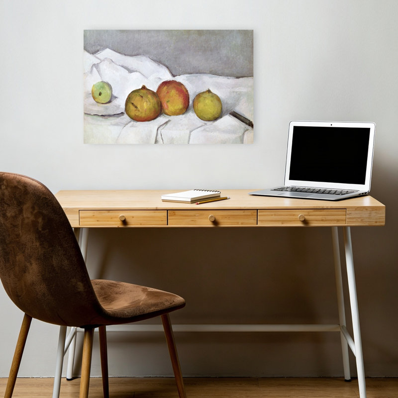 Fruit sur tissu, vers 1890. Estampe d'art mural abstrait contemporain., H 12 po x l 18 po
