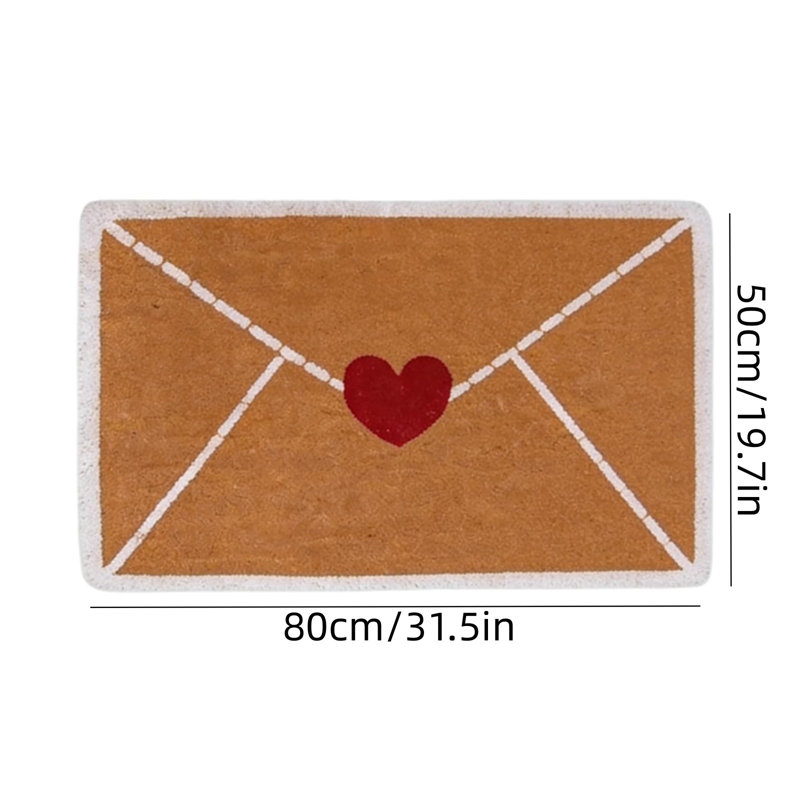 Tapis paillasson extérieur tapis de bienvenue avec support en caoutchouc rouge, B, Rectangle 9.84 " x 9.84 "