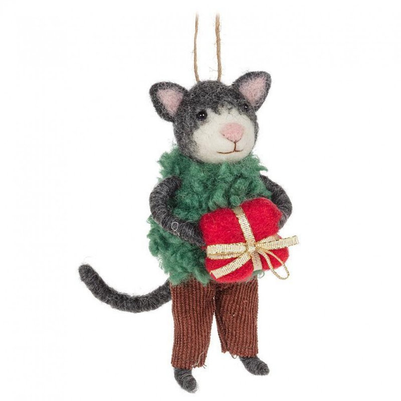 Cat With Present Ornament