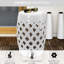 Table de bout en céramique avec siège, 13 po x 18 po, blanc, tissé, uni et décoratif