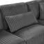 Surdimensionné de 129 po en forme de U avec méridienne, velours côtelé gris foncé, 4 coussins carrés et 3 coussins lombaires, pieds avec coussins amovibles