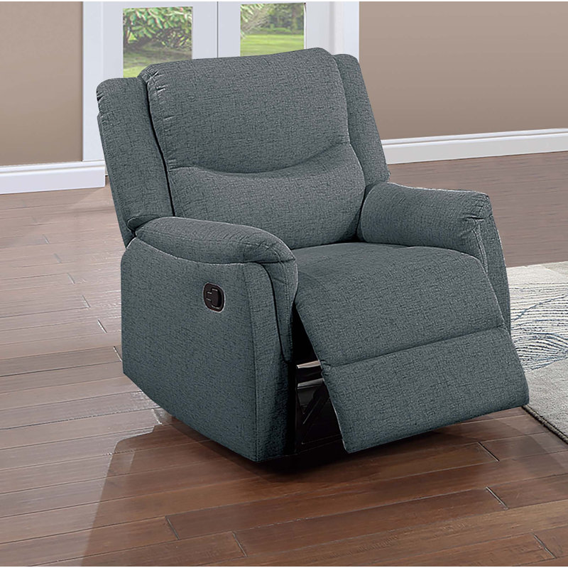 Sharnele Upholstered Recliner, Dark Gray Burlap