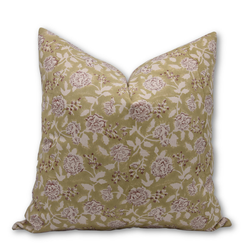 Housse de coussin Block Block, housse de coussin décorative en coton épais pouces_RAM-GRN-TC, 16 po x 16 po, Carré
