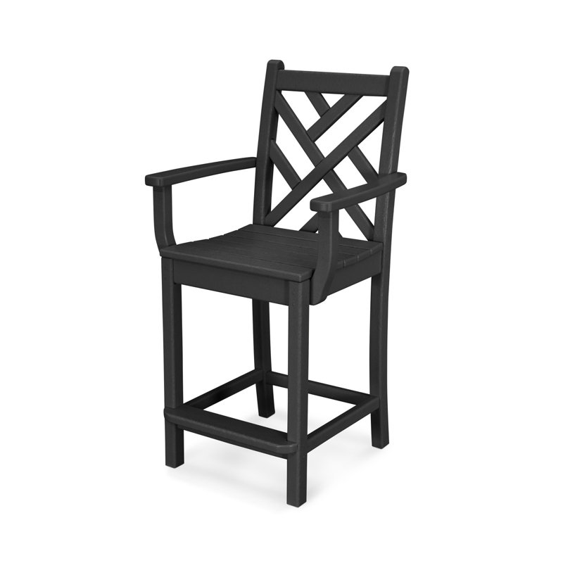 Fauteuil de comptoir Lakeside POLYWOOD Chippendale, Noir