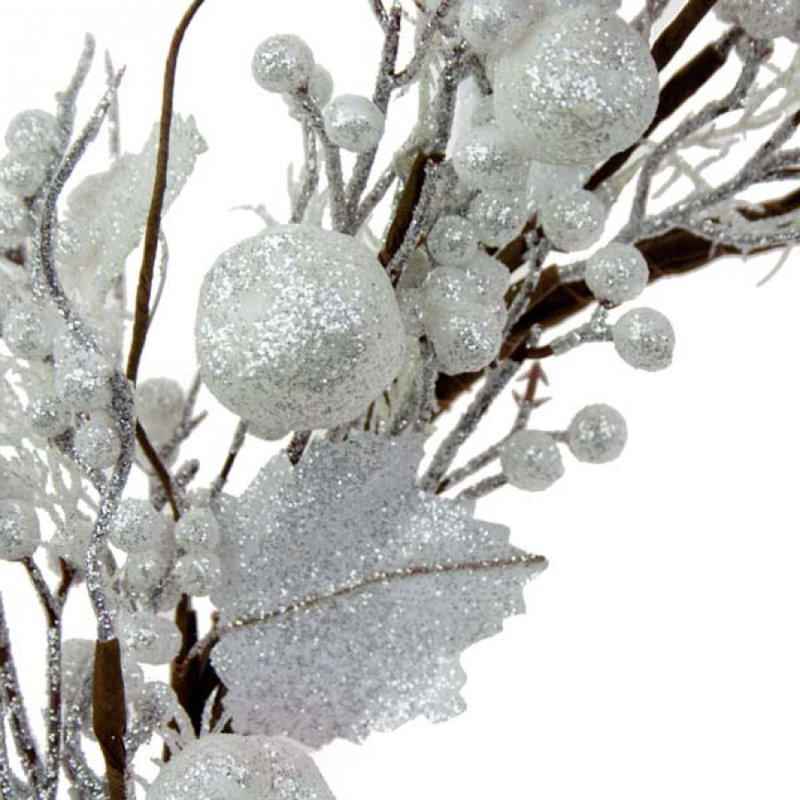 Faux Fruit 45cm Wreath, White