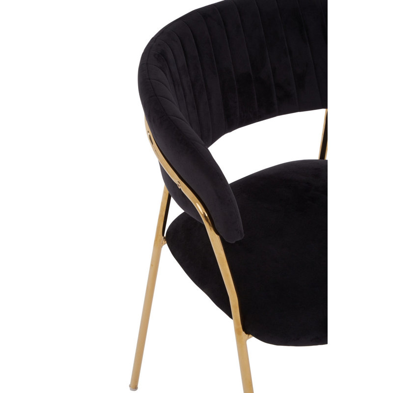 Elsberry 46cm H Velvet Upholstered Armchair, Gold, Black