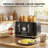 4 Slice Toaster, Extra Wide Slots, Longdeem Retro Stainless Steel Toasters, 6 Browning Options, Auto Shut Off & Frozen Function, Toast Fruit Bread, Bagel & Waffle-106437872