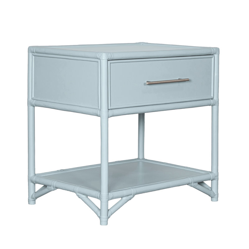 Table de chevet 1 tiroir Olivia Collection, Bleu clair