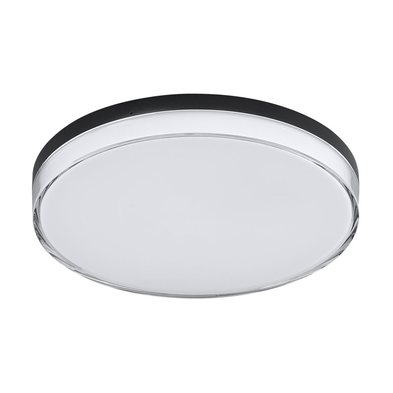 Plafonnier encastré en verre Makayla, Noir