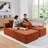 114 Inch Cloud Sectional Couch With L-Shape Chaise, Modular Sofa With Movable Ottoman, Upholstered For Living Room And Bedroom, No Assembly Required-1262657024
