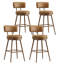 Swivel Upholstered and Steel Counter Stool with Solid Wood Frame-1607688348