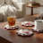 4 Piece Scallop Ceramic Coasters Cardinal