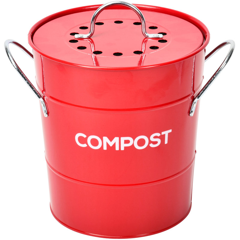 Acier 1 gallon Composteur de cuisine, Rouge