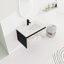 Meuble-lavabo mural flottant 30 po avec lavabo en céramique et porte d'armoire à fermeture en douceur, ensemble KD