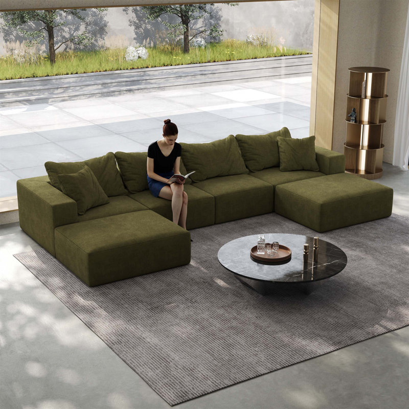 Canapé modulaire surdimensionné Boneless, Vert