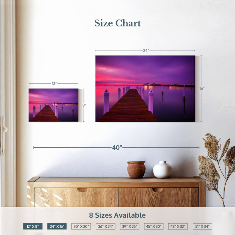Chesapeake bay dock sundown Aletra, H 16 po x l 24 po