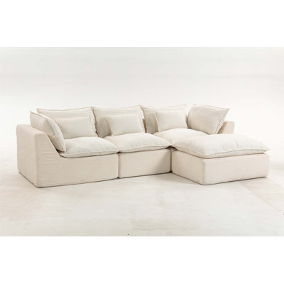 Oversized Modular Sectional Sofa With Wide And Deep Seating, True Relaxation Design, Includes Ottoman, Ideal For Spacious Living Room Comfort And Flexible Configuration.