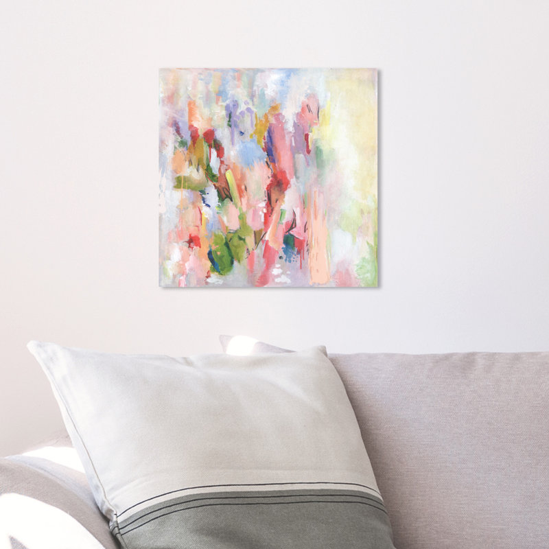Beauté florale abstraite - impression sur toile, Toile tendue, H 12 po x l 12 po, Sans cadre