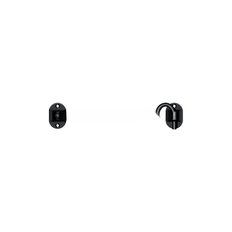 Deltana CHB6CR003 Cabin Hooks, British Style, 6" in PVD Polished Brass, Paint Black