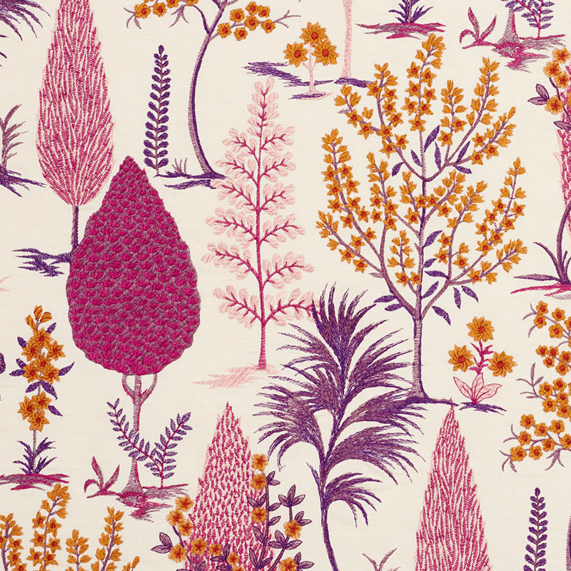 Pandora Embroidery Fabric, Aubergine