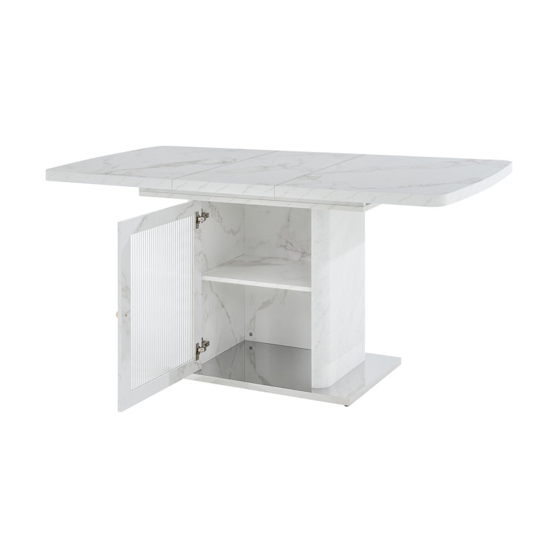 47.24"-63"Modern Rectangle Dining Table(Only Table), White