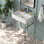 Lavabo de salle de bain console rectangulaire en céramique à trou simple 24 po avec trop-plein