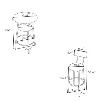 Round Bar Stool Set with Shelf