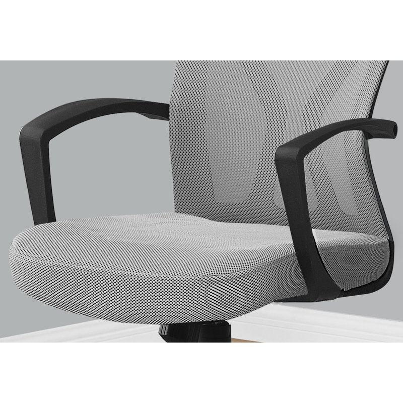 Office Chair, Adjustable Height, Swivel, Ergonomic, Armrests, Computer Desk, Work, Metal, Black, Gray