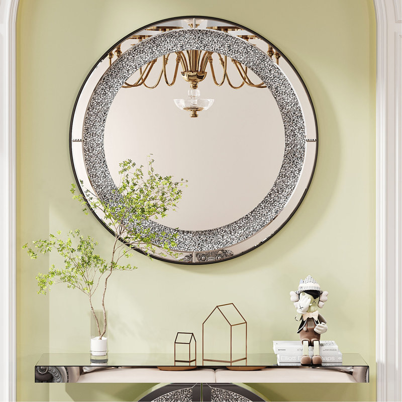 Miroir rond en cristal 33,46 "(85Cm)