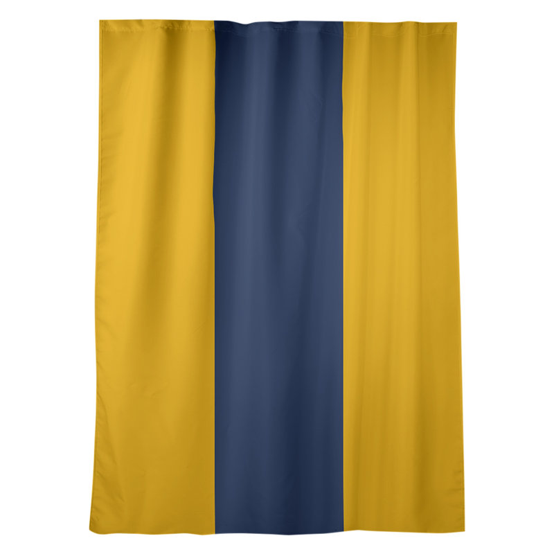 Striped Room Darkening Rod Pocket Single Curtain Panel, Atlanta Baseball Gold/Navy Blue/Gold