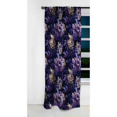 Mystic Purple Damask Whispers III - Rideau damassé - Rideau occultant damassé - 1 panneaux