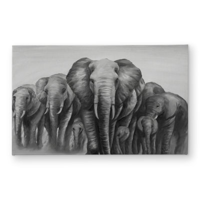 Herd of Elephants Monochrome Door Mat - Home Decor Indoor Outdoor