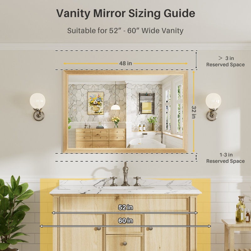 Miroirs de salle de bain modernes et contemporains en métal biseauté rectangulaire / carré avec verre trempé HD