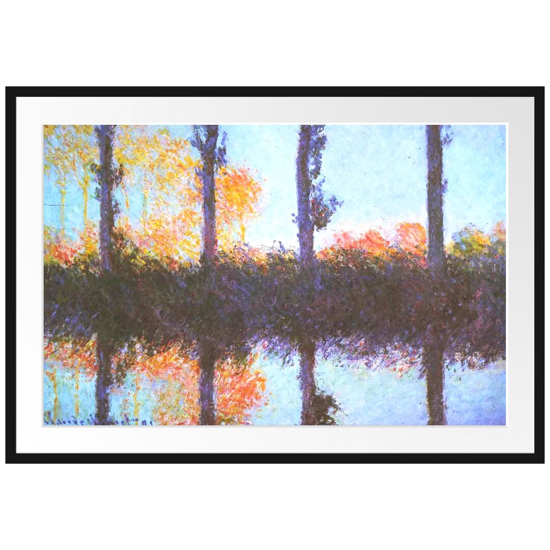 Gerahmter Kunstdruck The Four Poplars von Claude Monet