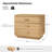 Waynesville Modern 30"W 3-Drawer Oak Wood Fully Assembled Nightstand with Built-In Powerstation and USB-2084844721