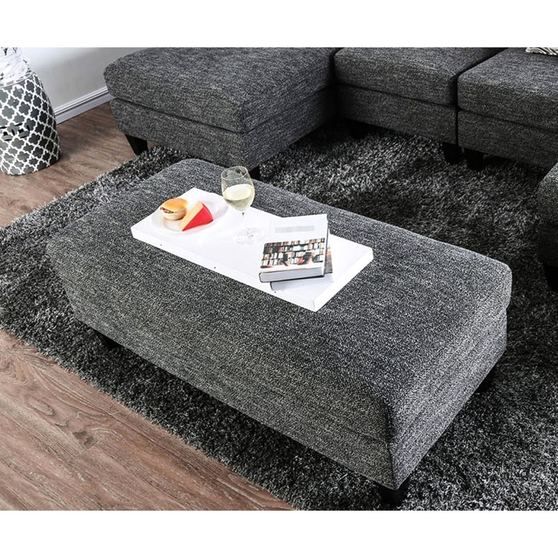 Matériau transitionnel gris en chenille de 1 pièce, structure en bois massif, pieds tapissés, coussins en mousse haute densité et coussins de dossier ajustés pour le style de vie principal en bois