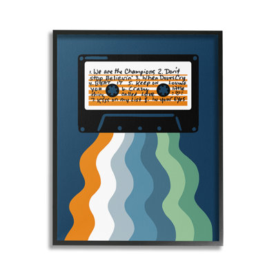Mix Tape Cassette Framed Giclee Art by Laura Marr