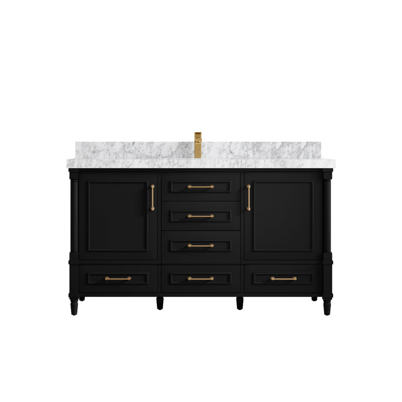Aberdeen 60'' Single Bathroom Vanity with Marble Top