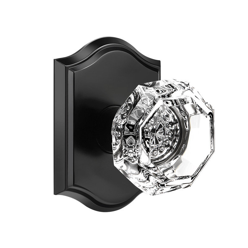 Crystal Single Dummy Door Knob, Matte Black, Single Dummy
